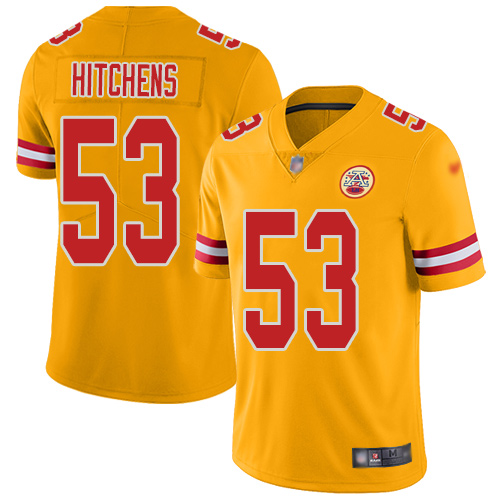 Men Kansas City Chiefs #53 Hitchens Anthony Limited Gold Inverted Legend Nike NFL Jersey